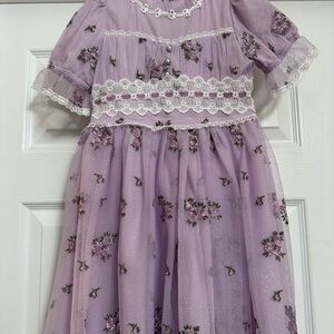 Ivy City Co mini Elsie Lavender Floral Lace Girls' Formal Dress